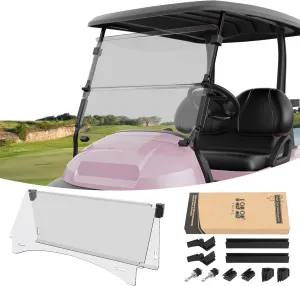 10L0L Foldable Golf Cart Windshield for Club Car Precedent 2004-Up, Tempo & Onward 2017-Up Models, UV-Proof & Impact Resistant, Lightweight Golf Cart Windshield, 37.5" W X 33.6" H-Clear