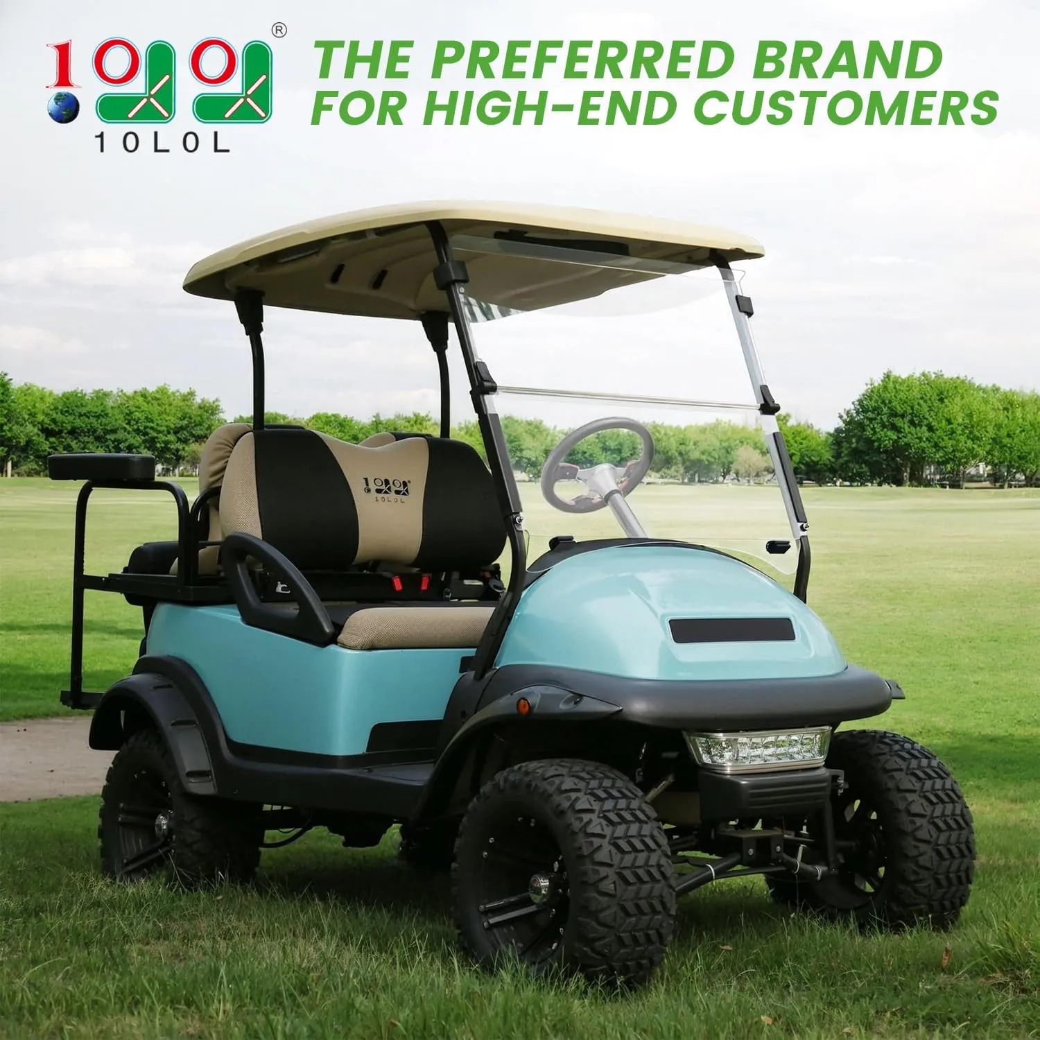 10L0L Foldable Golf Cart Windshield for Club Car Precedent 2004-Up, Tempo & Onward 2017-Up Models, UV-Proof & Impact Resistant, Lightweight Golf Cart Windshield, 37.5" W X 33.6" H-Clear
