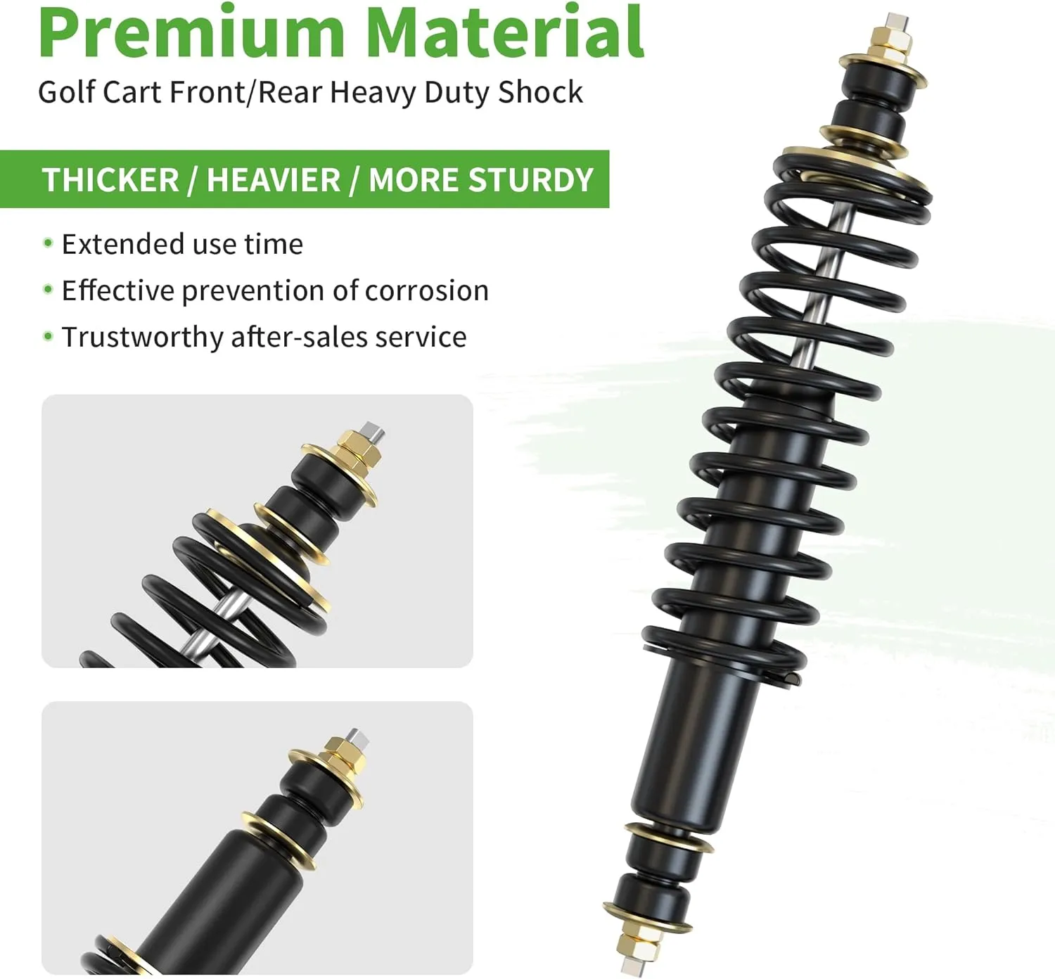 10L0L Golf Cart Front/Rear Coil Over Heavy Duty Shock Absorber Spring for EZGO TXT/Medalist 1994-up Newer Gas or Electric, Replaces OEM# 70630-G01 76418-G01