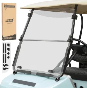 10L0L Golf Cart HD Windshield for Club Car DS 2000.05-UP,HD Shatterproof & Foldable Windproof Windshield (Integrated, Clean)