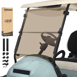 10L0L Golf Cart Windshield for Club Car Precedent 2004-Up, Tempo, 2017-Up Onward, Clear/Tinted Fold Down Club Car Windshield Anti-UV Impact Resistant - 37.5" W X 33.6" H