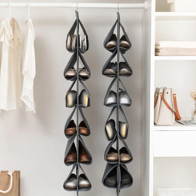 12-Compartment Shoe Organizer Hanging Bag