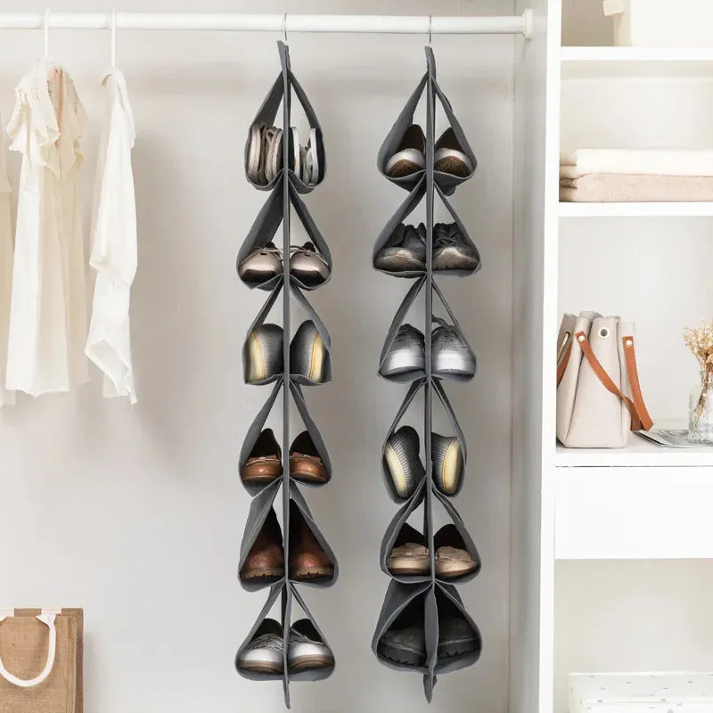 12-Compartment Shoe Organizer Hanging Bag