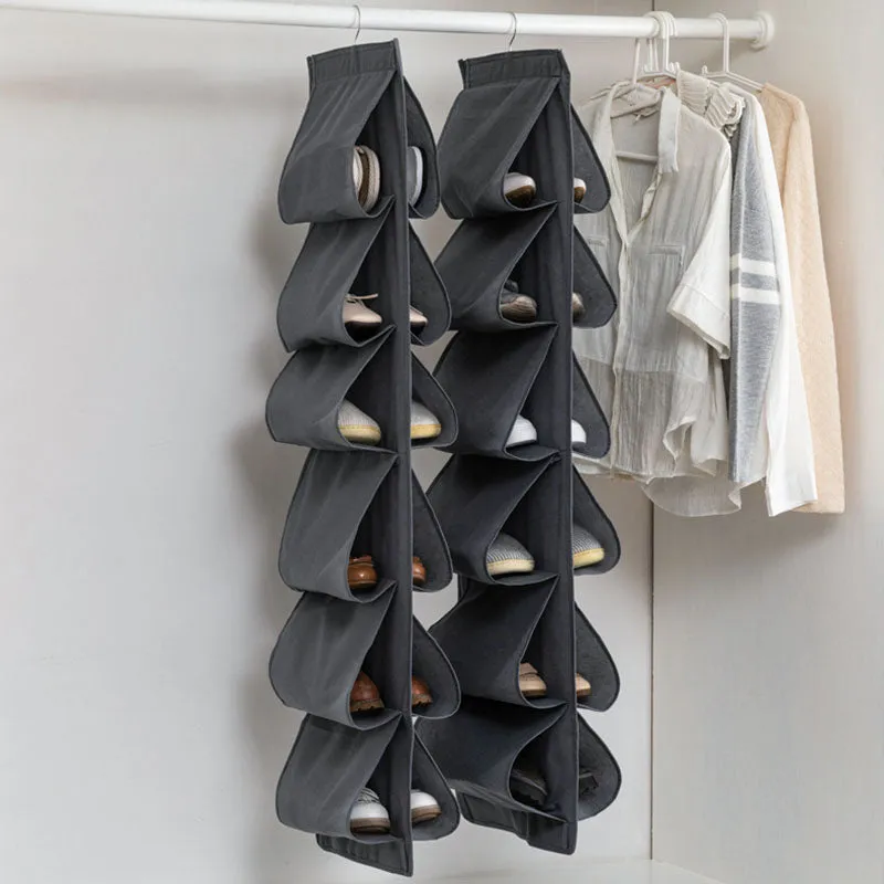 12-Compartment Shoe Organizer Hanging Bag