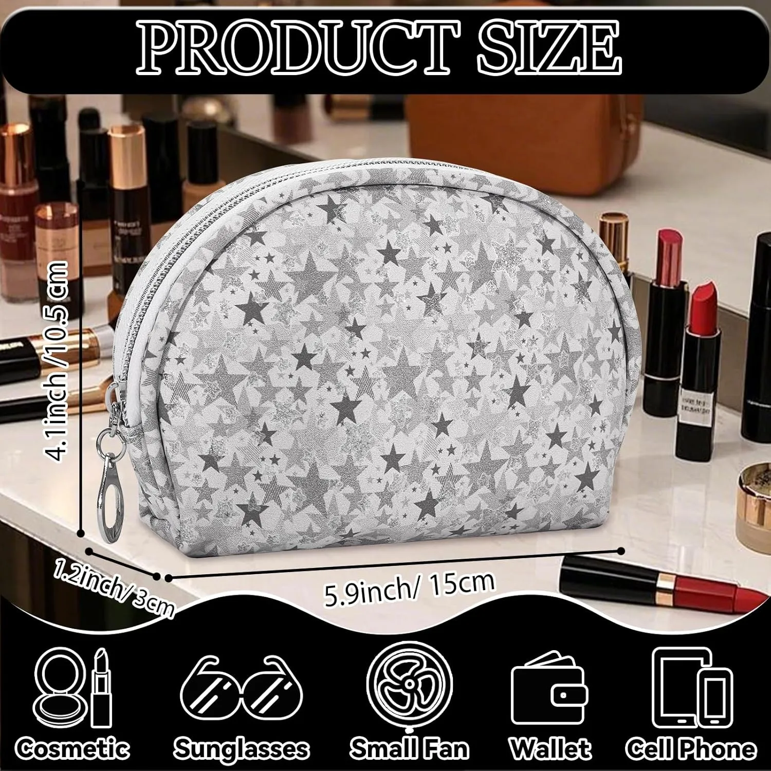 12 Pieces Small Cosmetic Bags, Waterproof Mini Makeup Pouch with Zipper, Toiletry Bag for Travel Portable Organizer Storage Purse for Women (Grey)