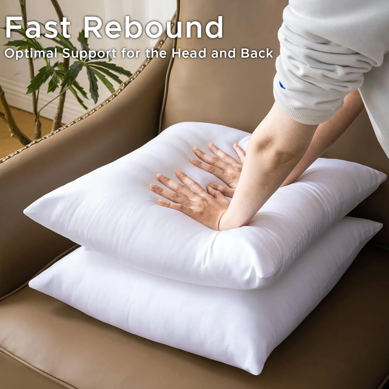 12 x 20 Pillow Insert Set of 4 - Premium Soft and Fluffy Small Lumbar Pillow Sofa Decorative White Rectangle Throw Pillow Inserts Stuffing for Living Room Couch and Bedroom Interior Cushions