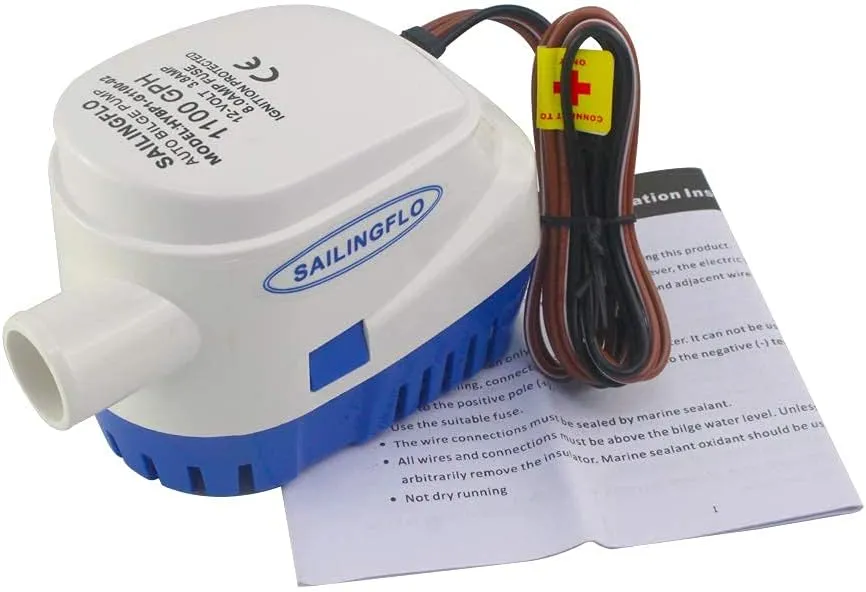 12V Bilge Pumps for Boats,Automatic Bilge Water Pump,Submersible Boat Accessories,Electric Marine 1100GPH with Float Switch Waterproof Reset
