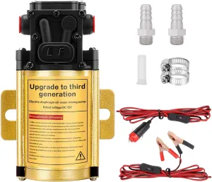 12V Gas Transfer Pump Electric Fuel Gasoline Transfer Pump Portable,Fluid Transfer Pump Moves Up to 125 Gallons Of Gas or Diesel Per Hour,Suitable For Vehicles, Boats,Equipment,Gasoline, Diesel, Water