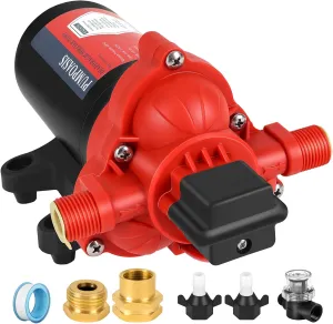 12V Pump, 2.5gpm-8amp-60psi, Chemical and Corrosion Resistant, Compatible with Roundup, Diaphragm Pump with Pressure Switch and Self-Priming for Agricultural Spraying, Rv, Boats, Etc