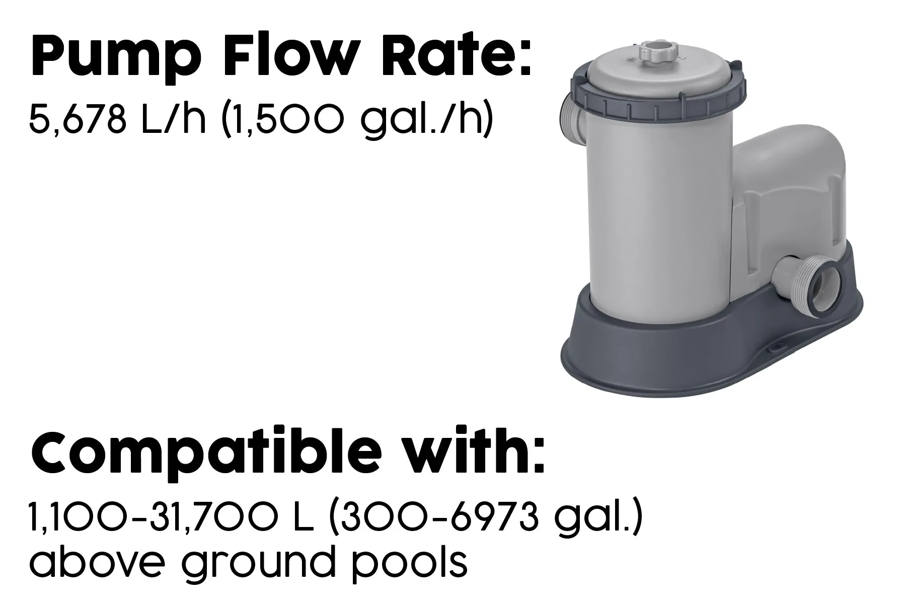 1,500gal Pool Filter Pump for Above Ground Pools