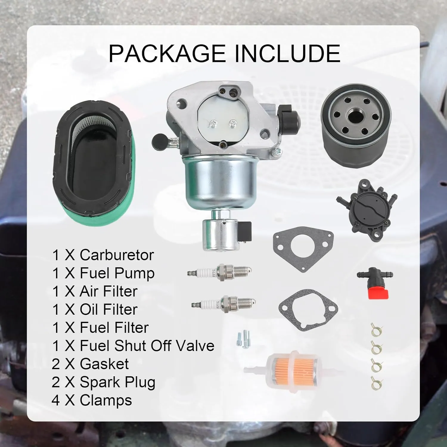 16-853-19S Carburetor Replacement For Kohler KT725 KT730 KT735 KT740 KT745, Include Air Filter, Fuel Pump, Oil Filter parts, Replace 32-853-67-S, 32-853-63S