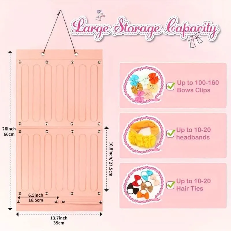 16-Ribbon Hair Bows Holder – Stylish Wall Hanging Storage