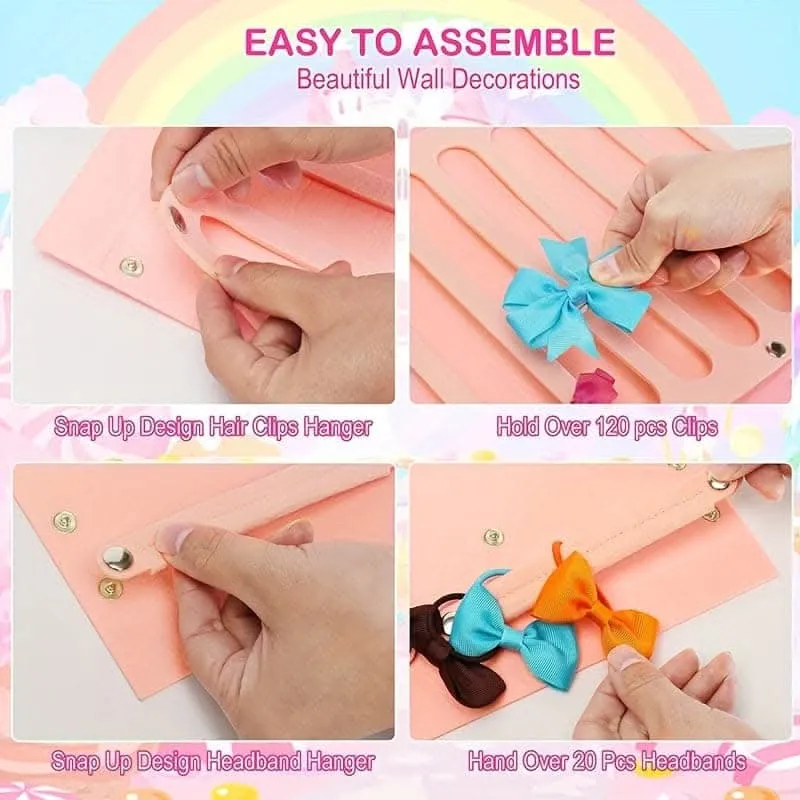 16-Ribbon Hair Bows Holder – Stylish Wall Hanging Storage