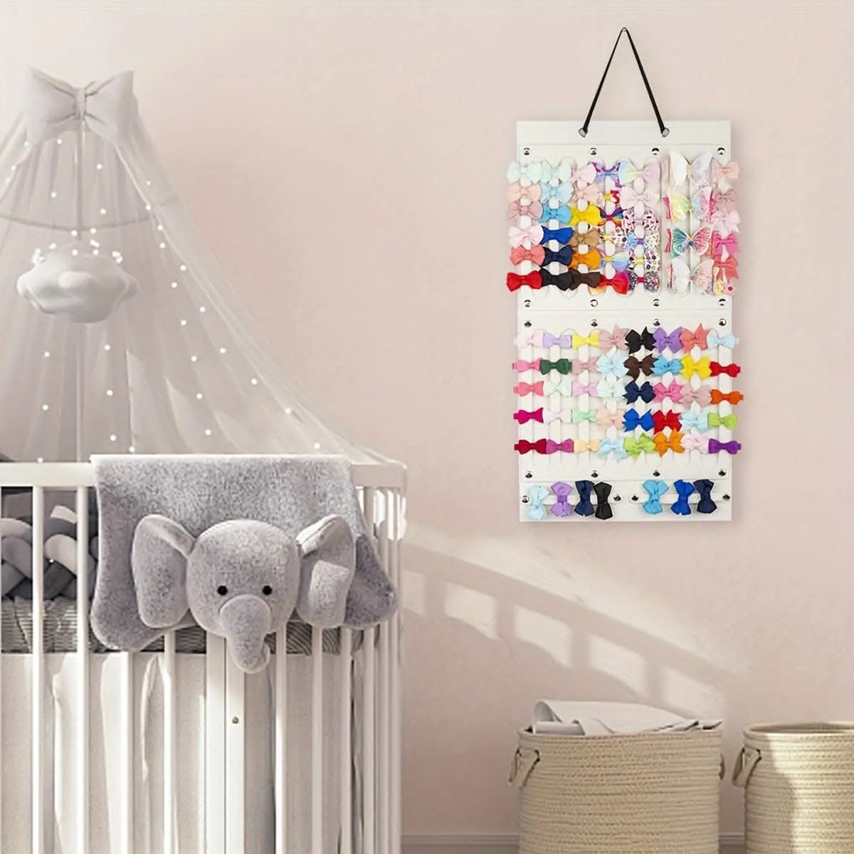 16-Ribbon Hair Bows Holder – Stylish Wall Hanging Storage