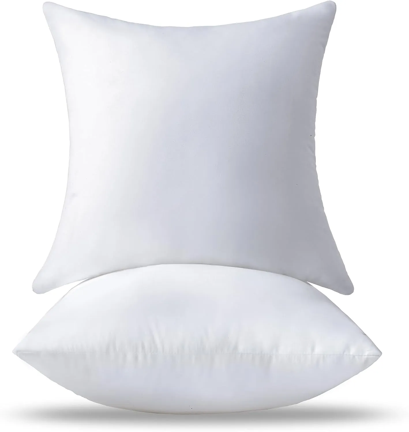 18 x 18 Pillow Inserts Set of 2 - Premium Soft and Fluffy 18 Inch Medium Sofa Decorative White Square Throw Pillow Inserts Stuffing for Living Room Couch and Bedroom Interior Cushions