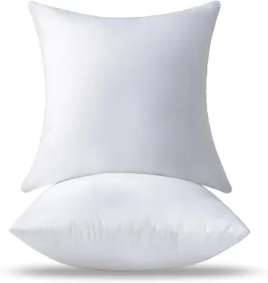 18 x 18 Pillow Inserts Set of 2 - Premium Soft and Fluffy 18 Inch Medium Sofa Decorative White Square Throw Pillow Inserts Stuffing for Living Room Couch and Bedroom Interior Cushions