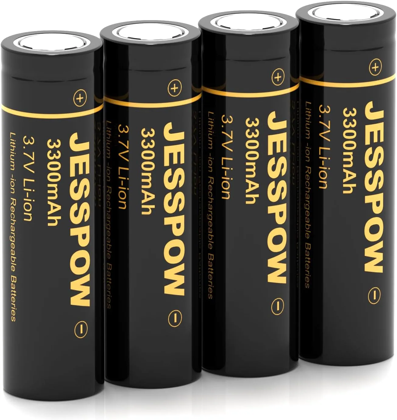 18650 Rechargeable Battery 3.7V 3300mAh Flat Top, Batteries for Flashlight, Camera, Small Fan, Outdoor Garden Lights 4 Pack