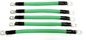 2 Gauge Golf Cart Braided Battery Cable Set, (NEON Green) E-Z-GO 1994 & UP MED/TXT 36V U.S.A Made