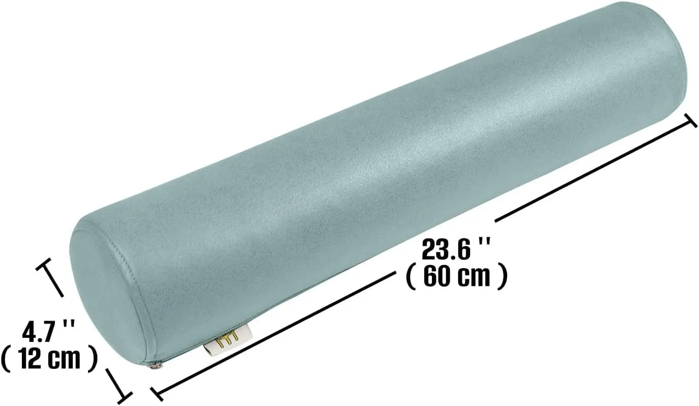 2 Pack Neck Roll Pillow, High-Density Foam Cylinder Bolster Pillow for Neck, Back & Lumbar Support, Ergonomic Round Pillow for Side Sleepers, Sleeping, Removable Washable Cover (4.7''x23.6'' Blue)