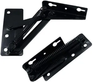 2 Pieces 80 Degree Foldable Lifting Bracket, Black Spring Hinges are widely Used in Sofa Hinge Lifters, Furniture Storage Support Hinges