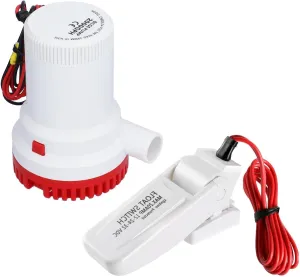 2000gph Electric Marine Bilge Pump with Automatic Boat Bilge Pump Float Switch for Areas In Ships
