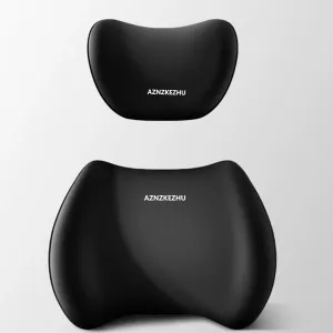 2025 Car Headrest & Lumbar Support Cushion, Headrest and Backseat, Car Lumbar Support Pillow and Car Neck Pillow Kit, Ergonomic Car Seat Headrest & Lumbar Cushion for Neck Back Pain Relief (Black)