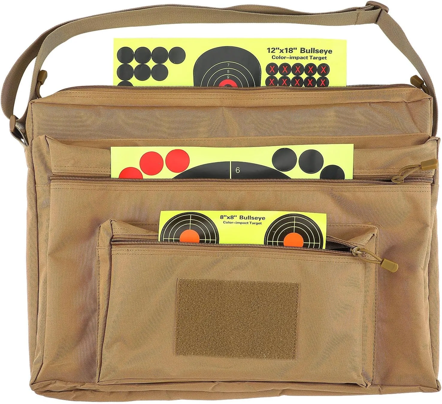 20"x15" Range Target Carry Case with 3 Zipper Pockets and Front Hook and Loop Tape for Pouch Shooting Accessory Range Convenient Carrying, Targets Not Included