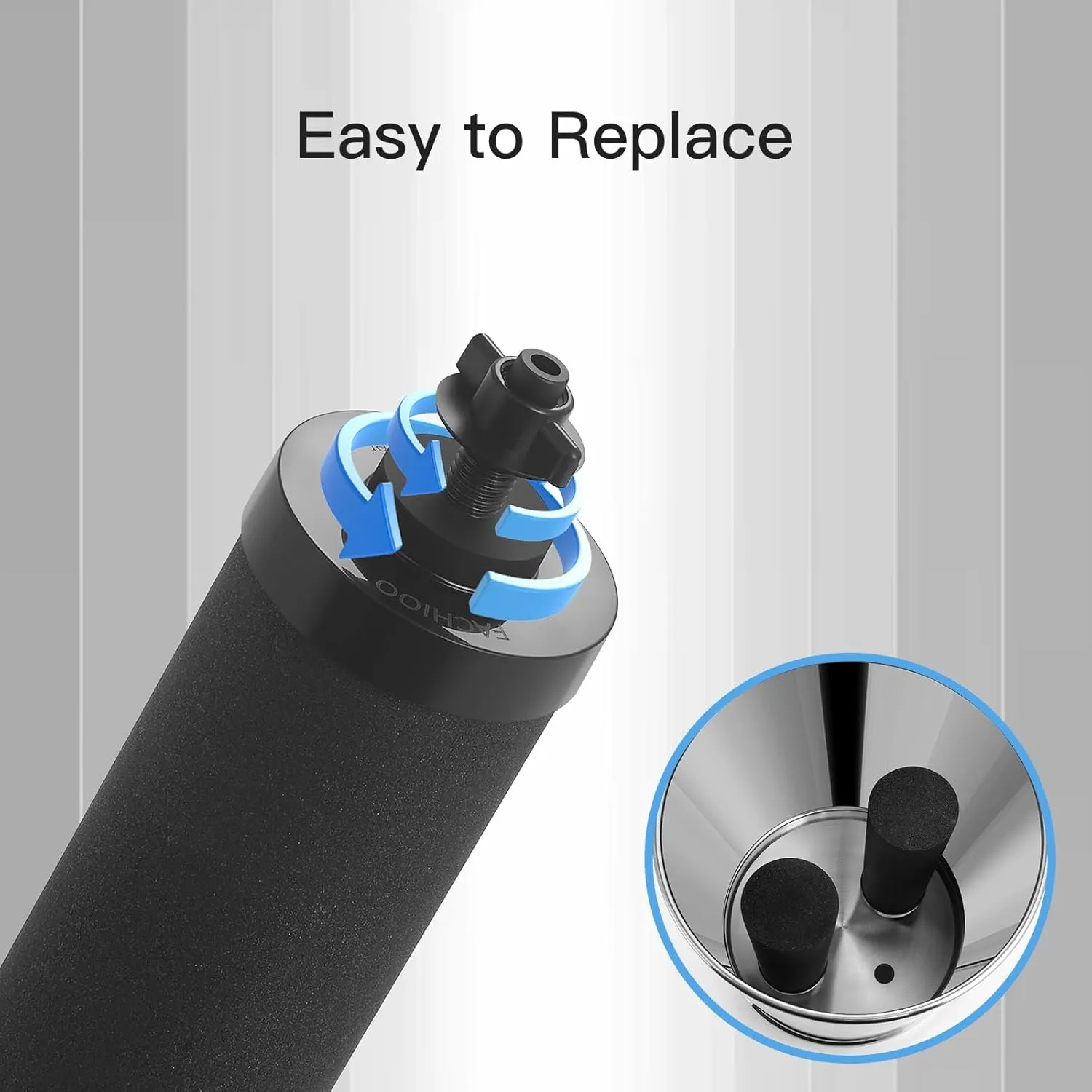 2.25G Gravity Water Filter System, NSF/ANSI 42 Certified, with 2 Black Carbon Filters and Stainless Steel Spigot, Reduce Chlorine, for Home, Camping, RVing, Off-Grid, Emergencies