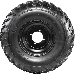 23x7-10 Wheel 23x7x10 10 Inch Tire with Inner tube and Rim Assembly 4PR 24 P.S.I for 200cc 250cc 300cc ATV UTV Go Kart Golf Cart Buggy Quad Moped Dune Beach Cart Lawn Mower 4 Wheeler (Right Side)
