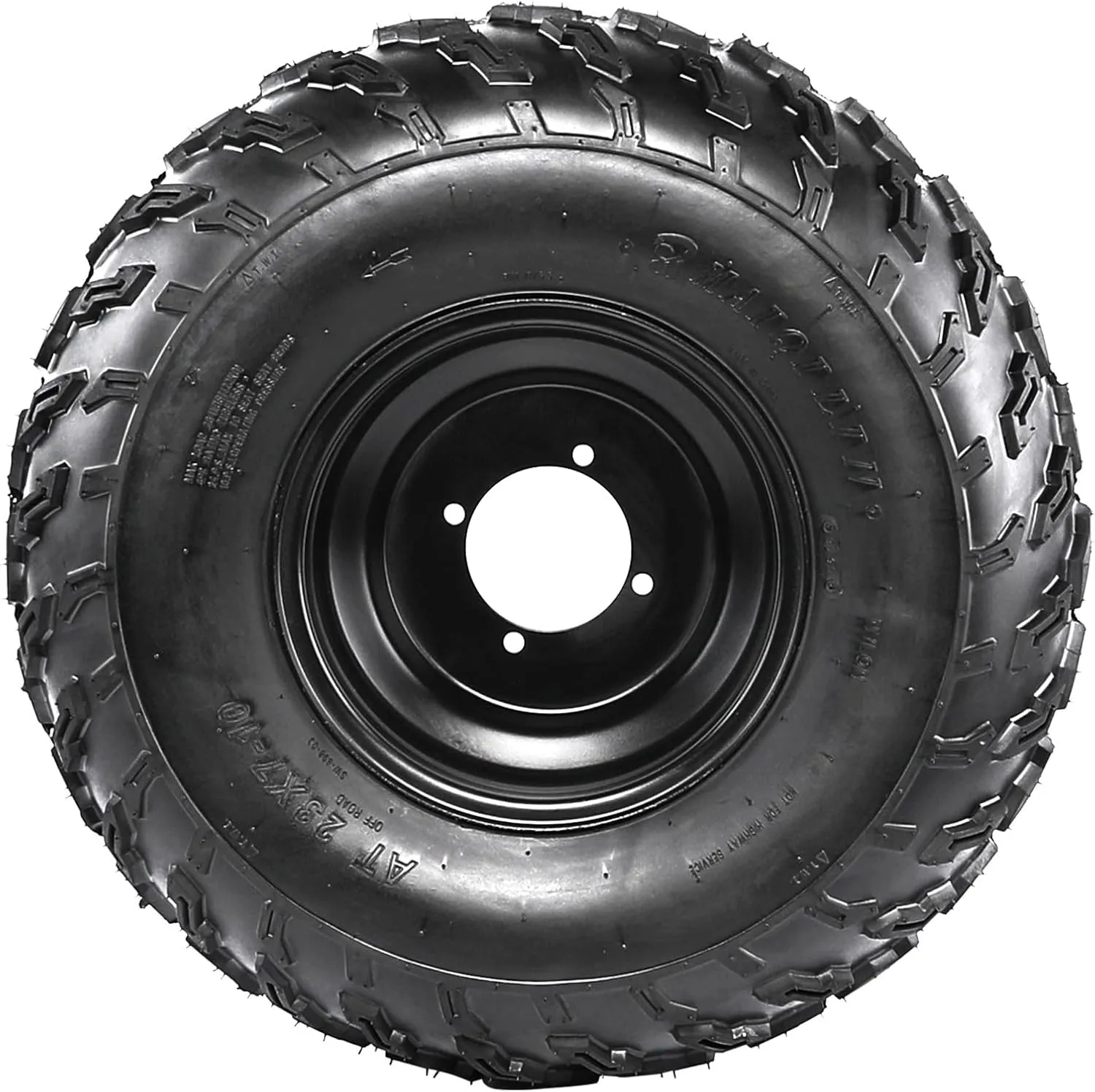 23x7-10 Wheel 23x7x10 10 Inch Tire with Inner tube and Rim Assembly 4PR 24 P.S.I for 200cc 250cc 300cc ATV UTV Go Kart Golf Cart Buggy Quad Moped Dune Beach Cart Lawn Mower 4 Wheeler (Right Side)