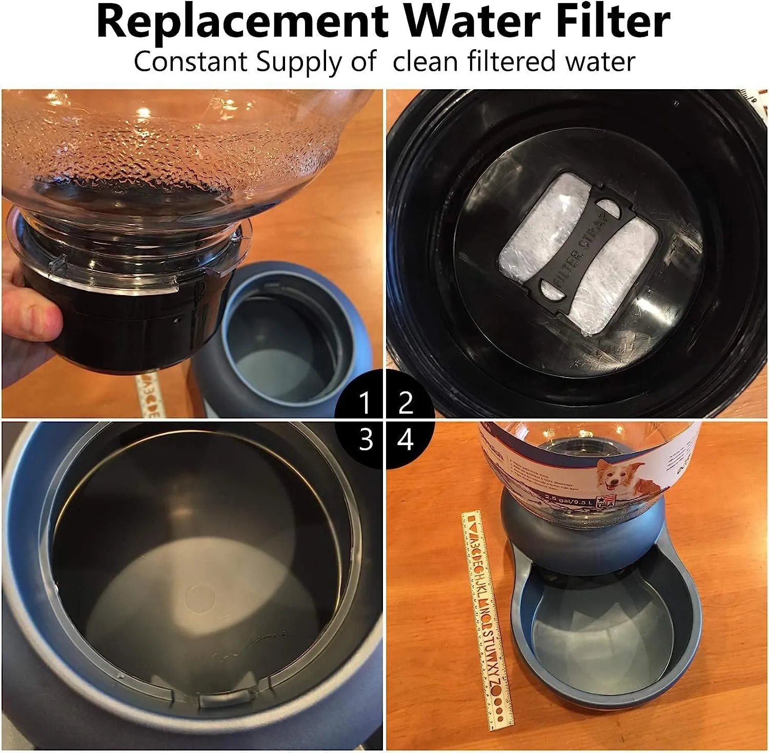 24 Pack Dog Water Fountain Filters, Pet Water Filter Replacement Compatible with Petmate Replendish Mason Pet Water Fountains, Car Drinking Filter for Gravity Waterer Bowls Dispenser