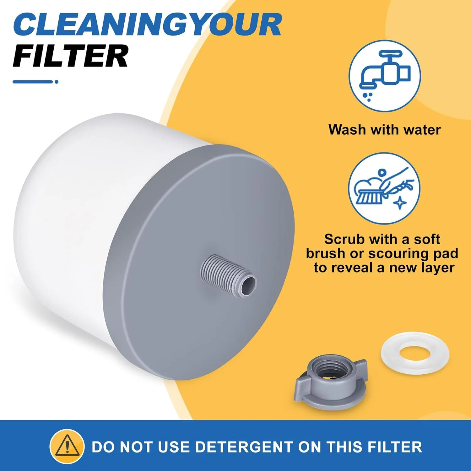 2Pack Replacement Ceramic Dome Water Filter 0.2 to 0.5 Micron for Countertop Portable Water Purification System