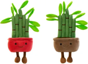 2Pcs Soft Plant Plush Pillow Toy 11" Stuffed Succulents Plush Pillow Succulents Stuffed Throw Plushie Pillow Doll Gift for Kids Boys Girls and Office Room Decorate,Red Grey