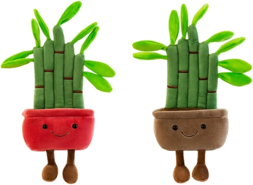 2Pcs Soft Plant Plush Pillow Toy 11" Stuffed Succulents Plush Pillow Succulents Stuffed Throw Plushie Pillow Doll Gift for Kids Boys Girls and Office Room Decorate,Red Grey