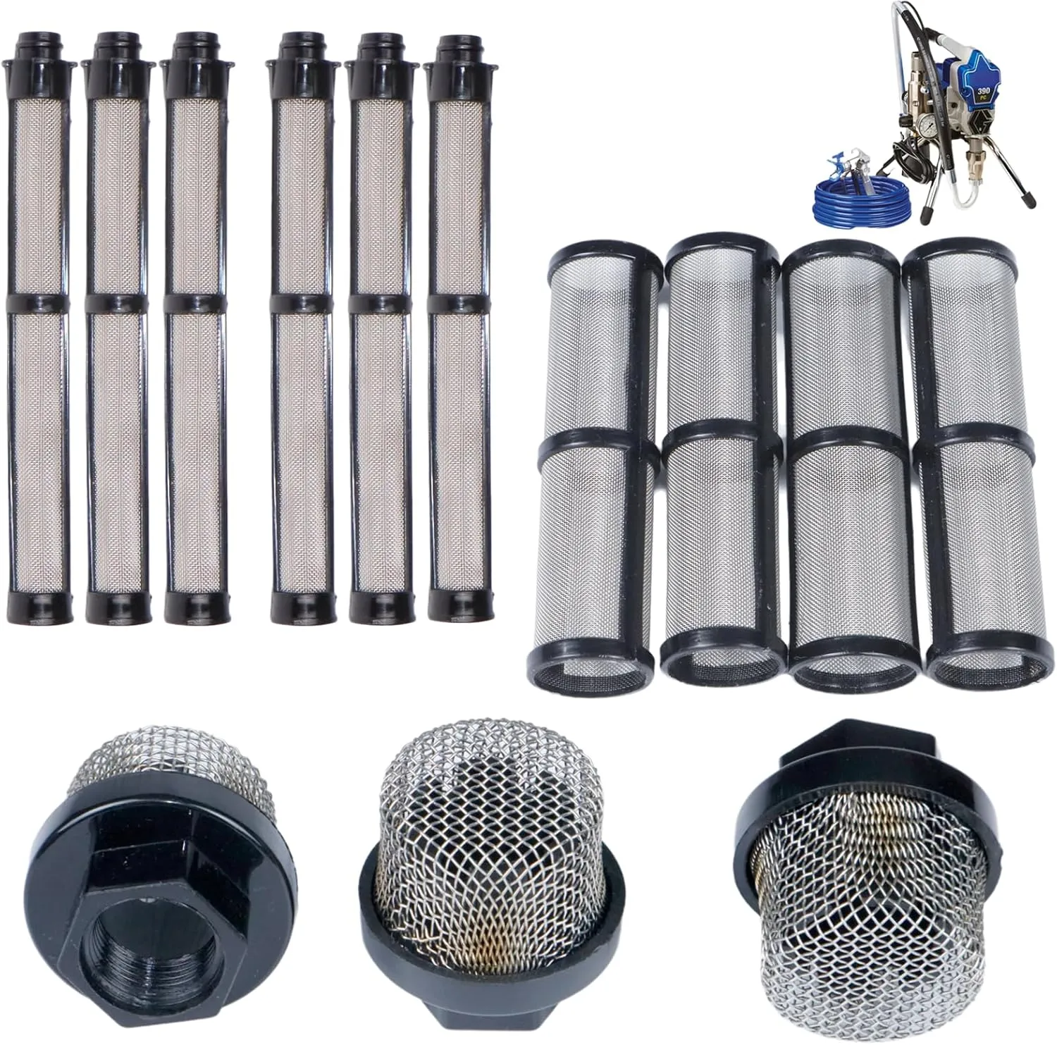 (3 4 6) Packs Airless Spray Filter Set 246385 246384 287032 Compatible with Graco 390 395 490 495 495 595 3400 Airless Sprayer Paint Sprayer Parts,3 Kinds for graco Sprayer Filters.