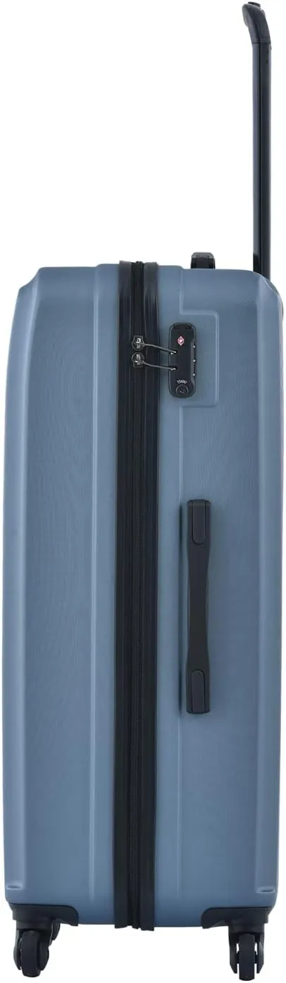 3 Piece Luggage Sets 20"/24"/28" Lightweight Hardshell Suitcase with 2 Hooks, Spinner Wheels, TSA Lock for Travel Blue As Shown One Size