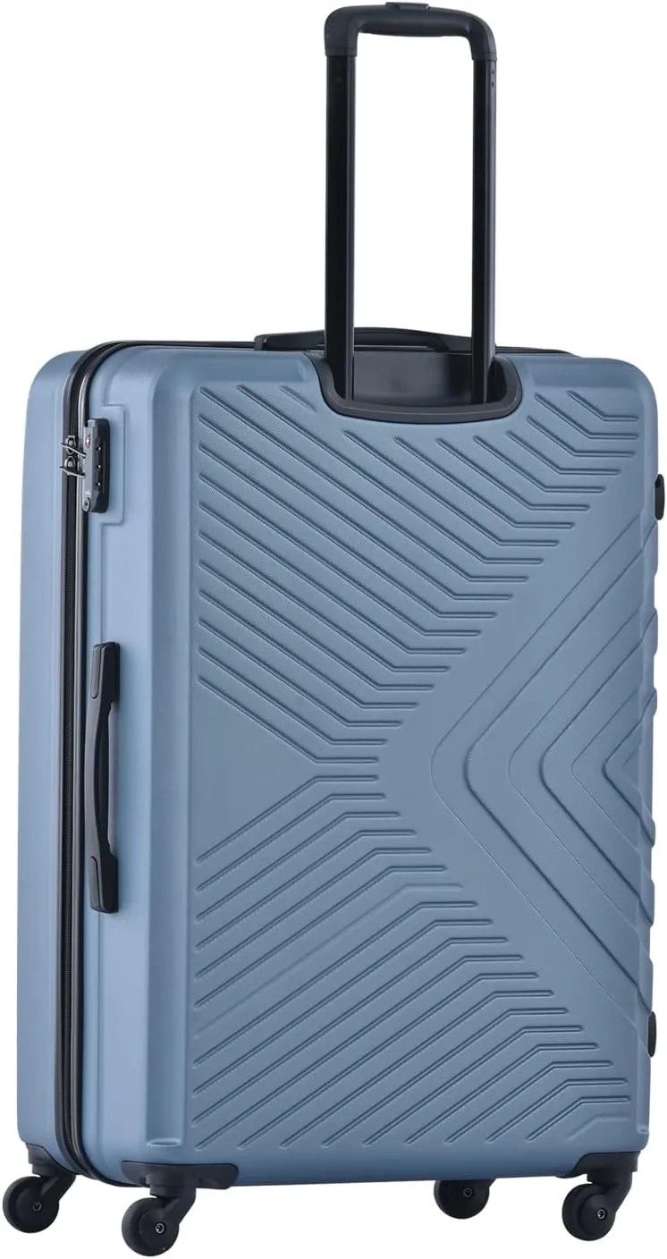 3 Piece Luggage Sets 20"/24"/28" Lightweight Hardshell Suitcase with 2 Hooks, Spinner Wheels, TSA Lock for Travel Blue As Shown One Size