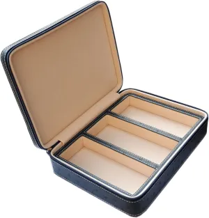 3 Slots PU Leather Eyeglasses Storage Box Sunglasses Box Jewelry Display Case Watch Box for Women Men