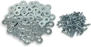 30-Pack with Screws - Heavy Duty Figure 8 Table Top Connector or Desk Top Fastener Clip - 12 Gauge Steel
