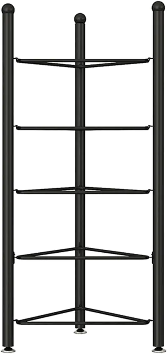 3/5/6/7 Tier Floor Stand Storage Organizer Exercise Half Balance Ball Storage Rack, Home Gym Workout Equipment for Bosu Slam Bowling Medicine Balls(Black,5 Layer - 51jin)