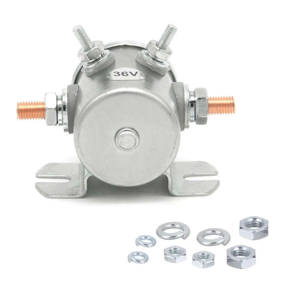 36 Volt Continuous Duty Solenoid Relay 4 Terminal For Marathon Ezgo TXT Series,1980-2010 Electric Golf Cart Max 200A Replaces # 70-120224 11761-G1 27855-G01 27855-G02 31680-G1 24080 E-Z-Go 11761GA