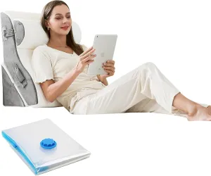 3PCS Orthopedic Bed Wedge Pillow Set, 45D Memory Foam Wedge Pillow Post Surgery for Back, Leg and Knee Support, Wider Adjustable Triangle Pillow Set for Sleeping, Acid Reflux, Anti-Snoring