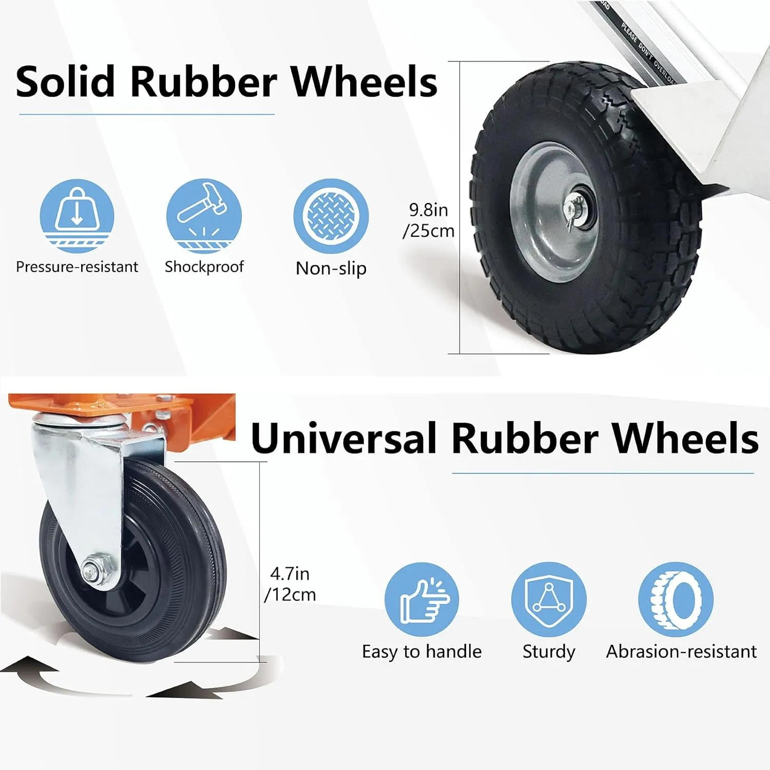 4 in 1 Convertible Hand Truck, Folding Hand Truck Dolly Cart with Solid Wheel, 1000LBS Heavy Duty Aluminum Hand Dolly for Logistics, Shopping, Home, Office Moving