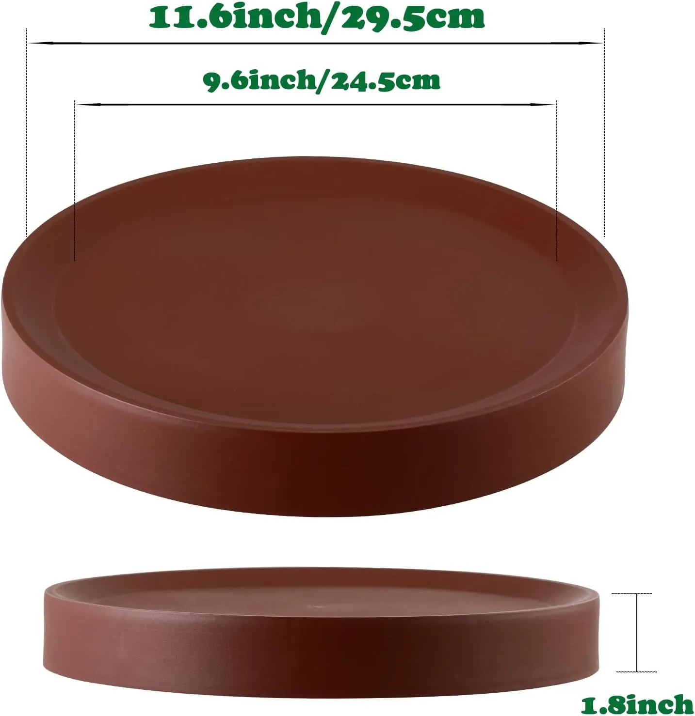 4 Packs Plant Caddy with Hidden Wheels 11.5 Inch Rolling Plant Stand Heavy Duty Plant Dolly with Casters Indoor and Outdoor Plants Plant Roller Base Large Plant Cart Pot Saucers with Wheels, Brown