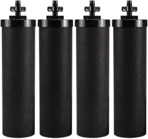 4 pcs Water Filter Replacement for Berkey BB9-2 Black Activated Carbon Filters System Compatible with Berkey Gravity Filter Purification Elements
