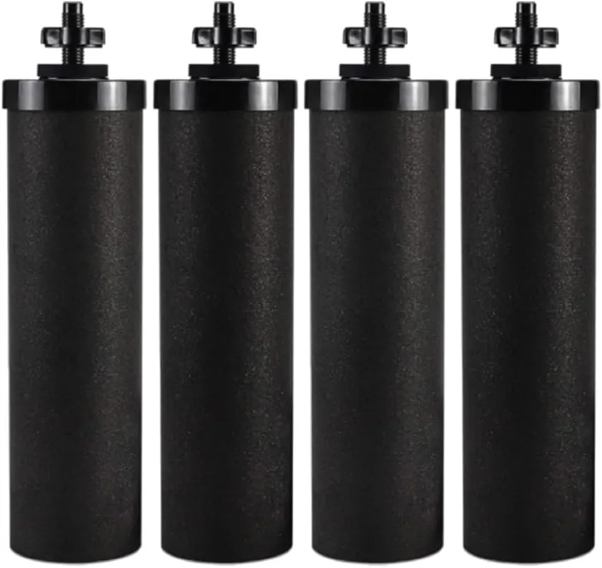 4 pcs Water Filter Replacement for Berkey BB9-2 Black Activated Carbon Filters System Compatible with Berkey Gravity Filter Purification Elements