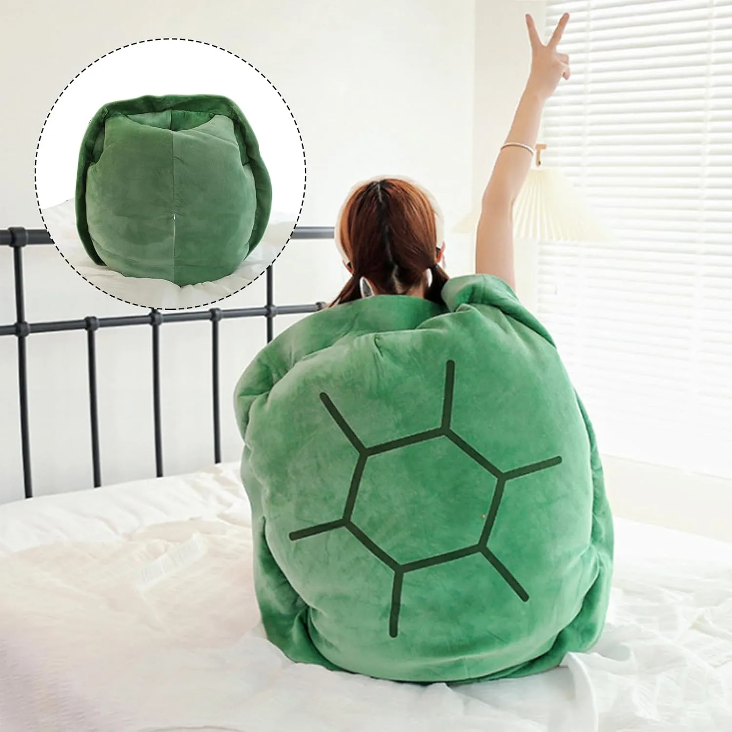 40 Inch Wearable Turtle Shell Pillows Tortoise Shell Stuffed Animal Turtle Plush Cushion Toy Dress Up for Adult