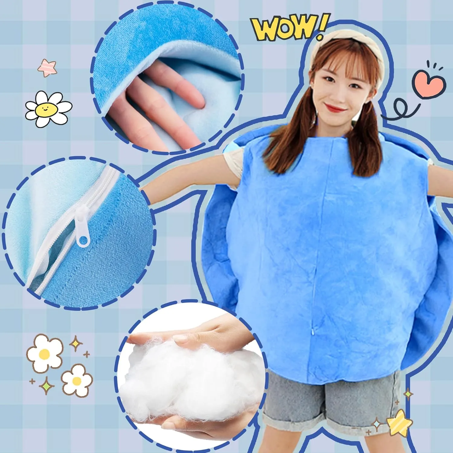 40 Inch Wearable Turtle Shell Pillows Tortoise Shell Stuffed Animal Turtle Plush Cushion Toy Dress Up for Adult