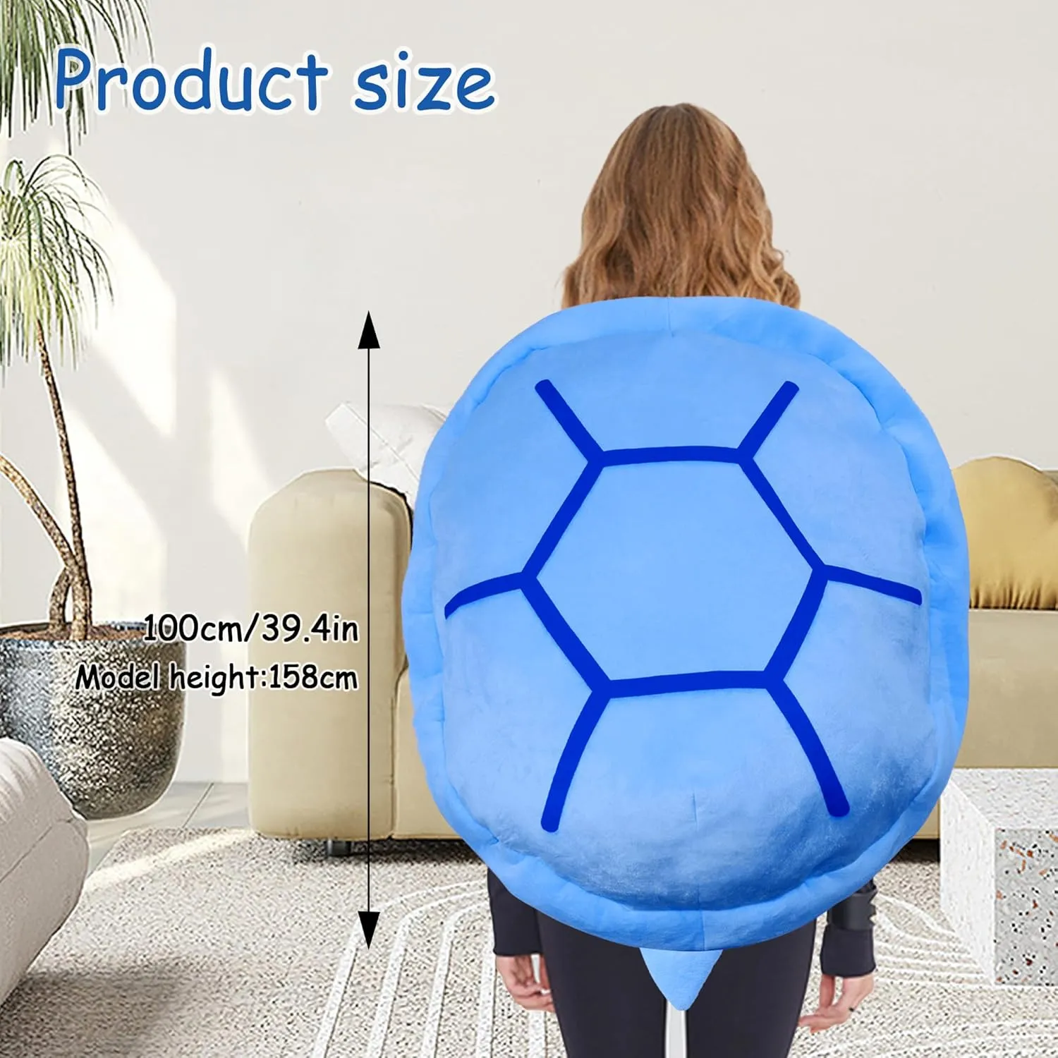 40 Inch Wearable Turtle Shell Pillows Tortoise Shell Stuffed Animal Turtle Plush Cushion Toy Dress Up for Adult