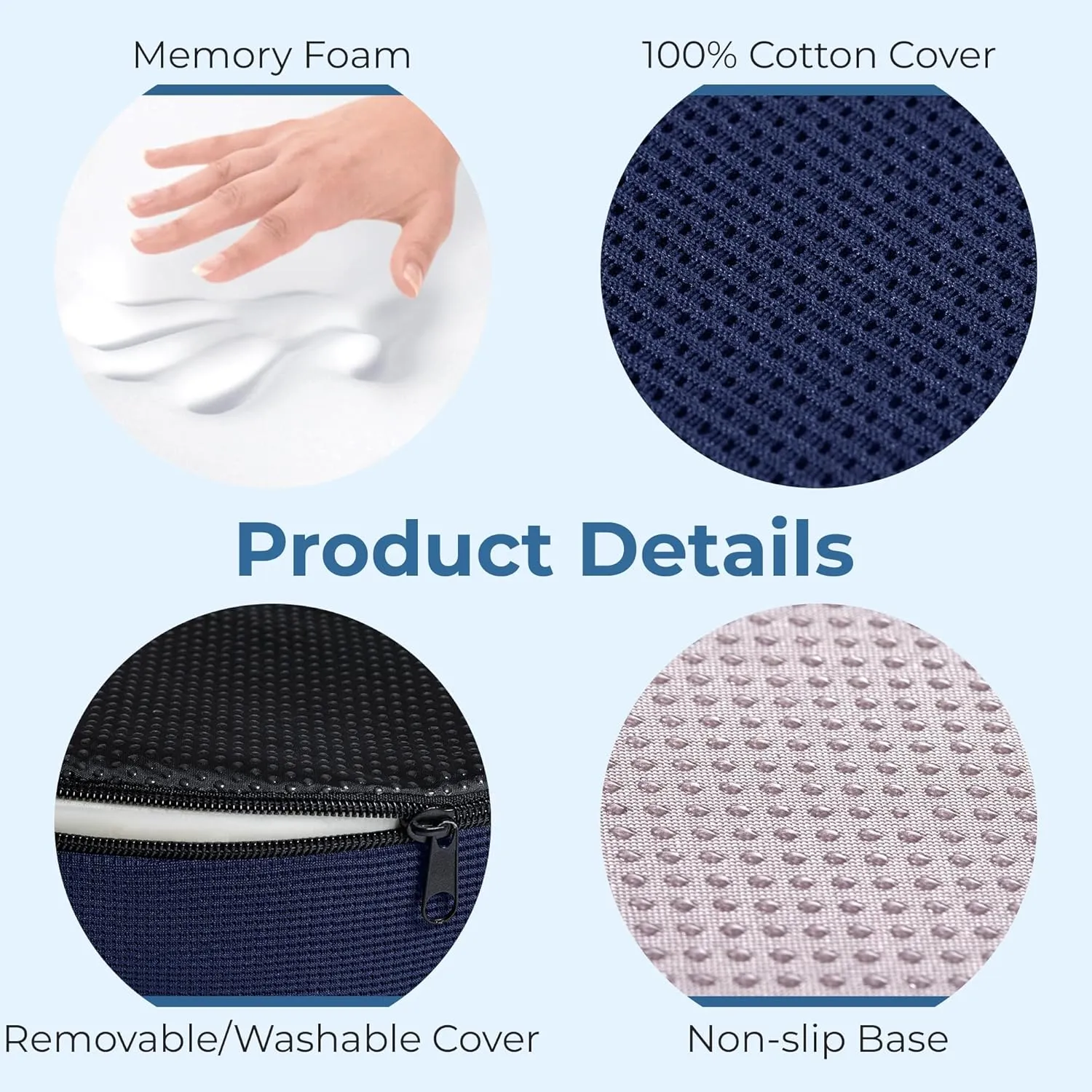 5 STARS UNITED Donut Pillow Hemorrhoid Tailbone Cushion – Large Cushion for Pain Relief – Coccyx, Prostate, Sciatica, Pelvic Floor, Pressure Sores, Pregnancy, Postpartum Recovery, Blue